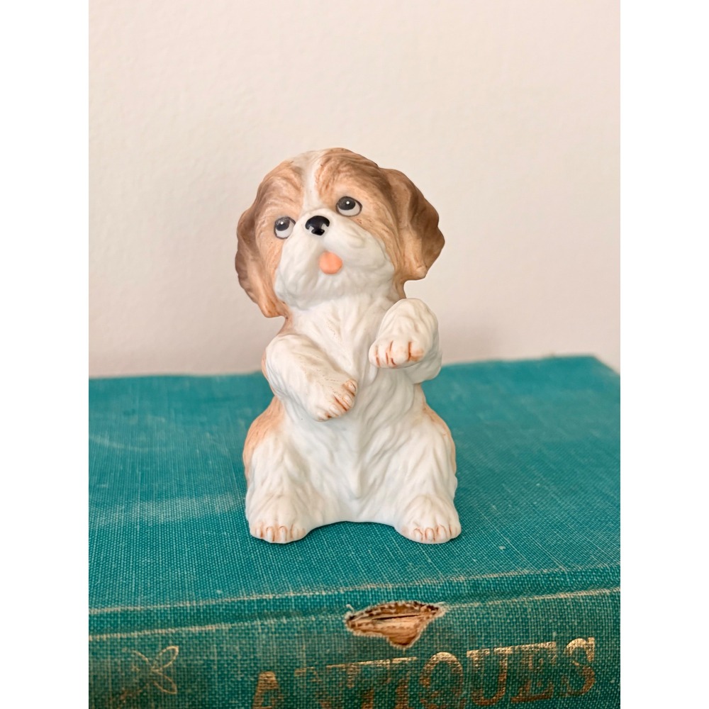 Vintage Homco Shih Tzu Lhasa Apso Puppy Dog Porcelain Figurine 1467 Sri Lanka